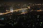 View of Istanbul from Camlica Hill, at night